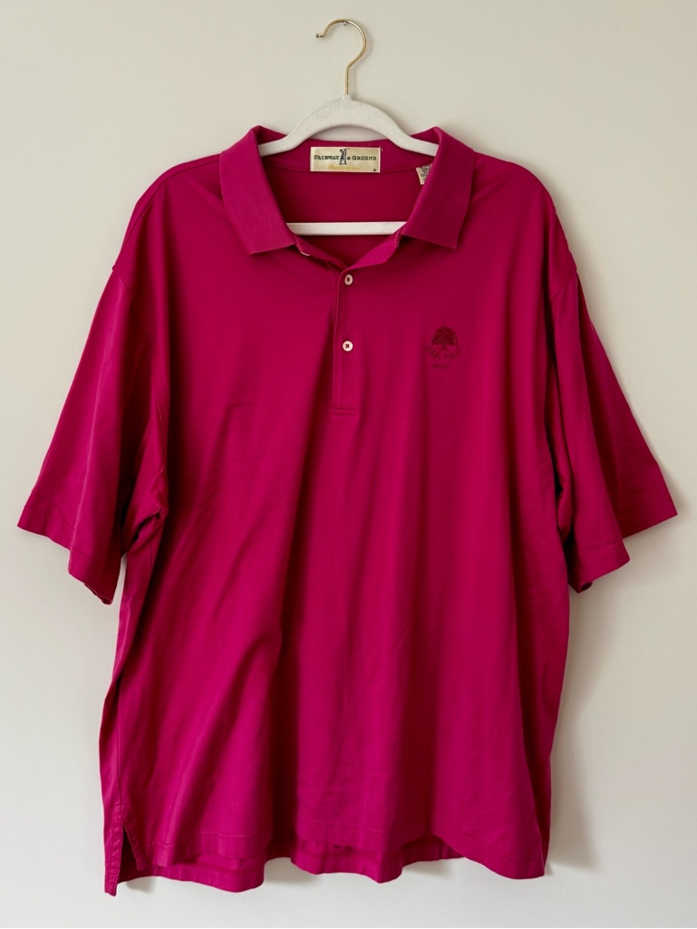 Vintage Fairway & Greene Cotton Fuchsia Pink Polo, John’s Island Golf Club – XL